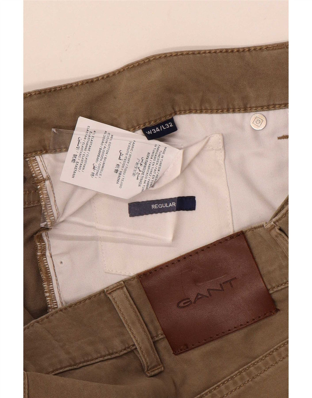 Gant Herren-Freizeithose, normal, W34, L32, Beige, Baumwolle