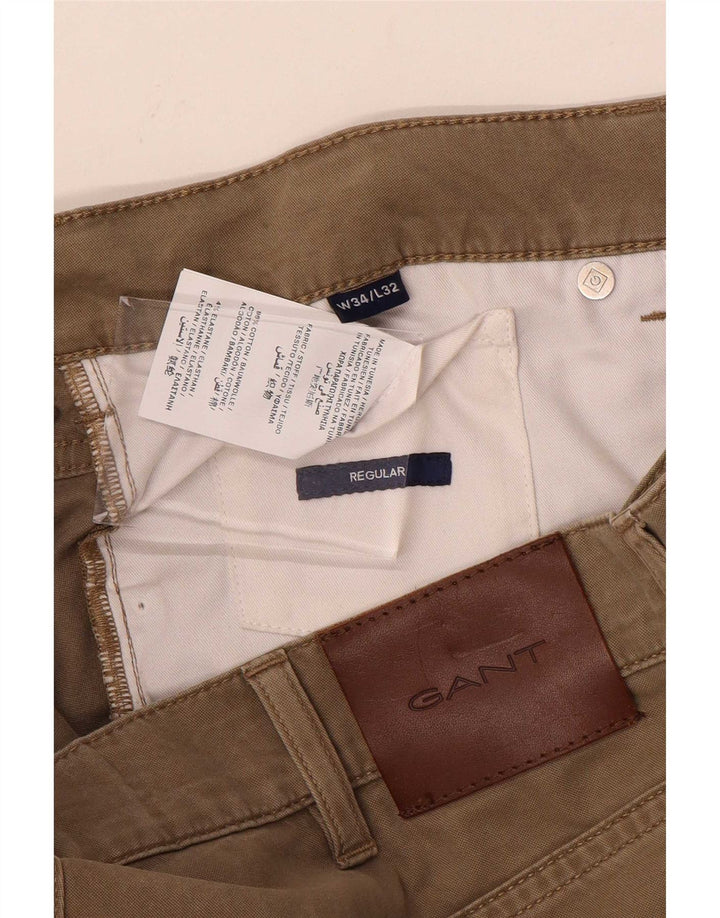 Gant Herren-Freizeithose, normal, W34, L32, Beige, Baumwolle