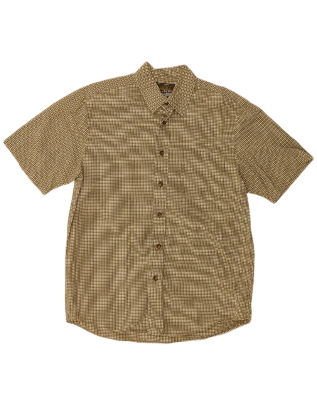 EDDIE BAUER Herren Kurzarmhemd Medium Khaki Check Baumwolle
