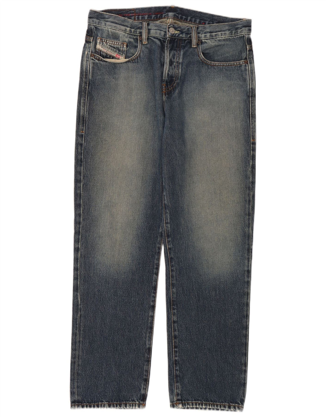 Diesel Herren Straight Jeans W32 L30 Blaue Baumwolle