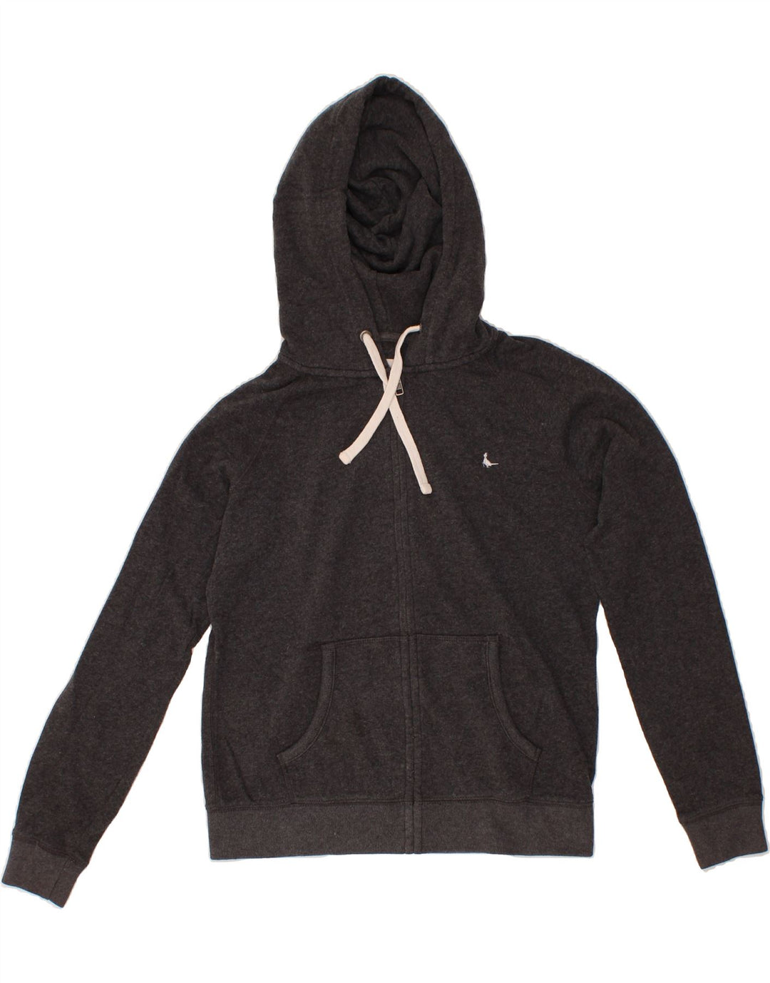 JACK WILLS Womens Zip Hoodie Sweater UK 12 Medium Grey Vintage Jack Wills and Second-Hand Jack Wills from Messina Hembry 