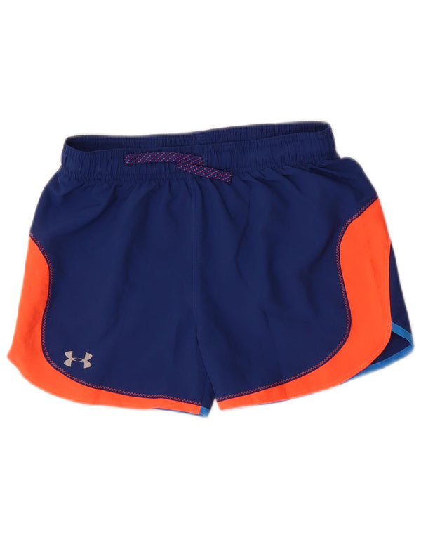 Under Armour Damen Sportshorts UK 10 Small Blue Colourblock