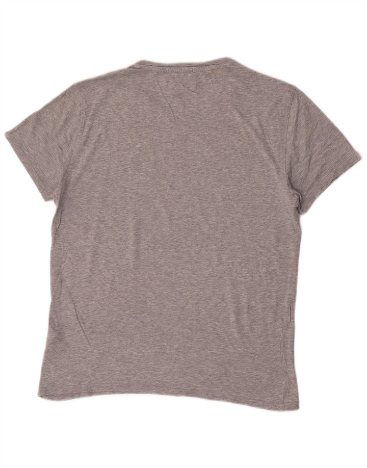 Tommy Hilfiger Herren-T-Shirt mit normaler Passform, Größe S, Grau, Baumwolle