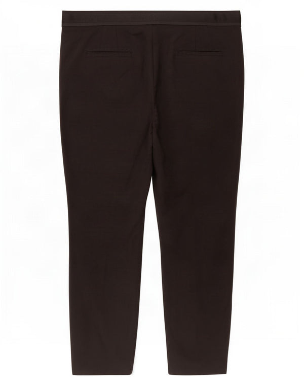 Zara Damen High Waist Tapered Chino Hose 2XL W34 L27 Schwarze Baumwolle