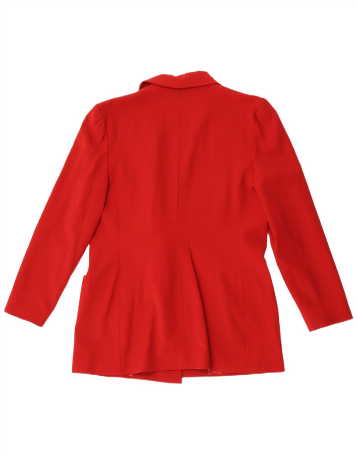 Gai Mattiolo Damen 1-Knopf-Blazerjacke IT 48 XL Rote Wolle