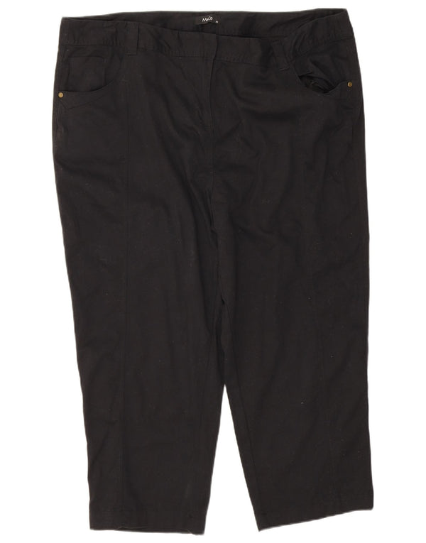 M&Co Damen Caprihose UK 20 XL W40 L22 Schwarze Baumwolle
