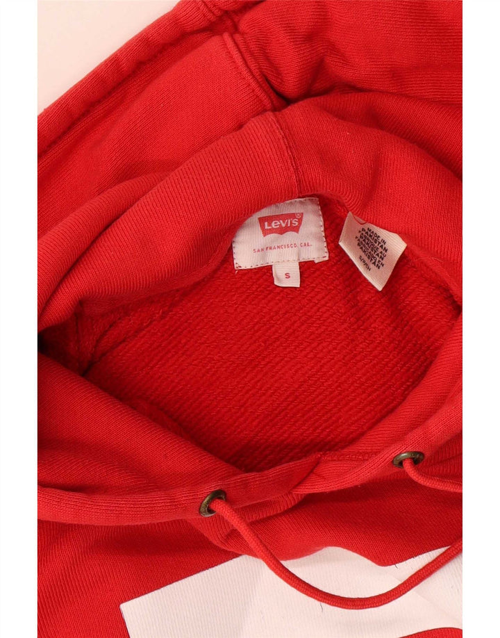 Levi's Herren-Kapuzenpullover mit Grafik, Größe S, rote Baumwolle