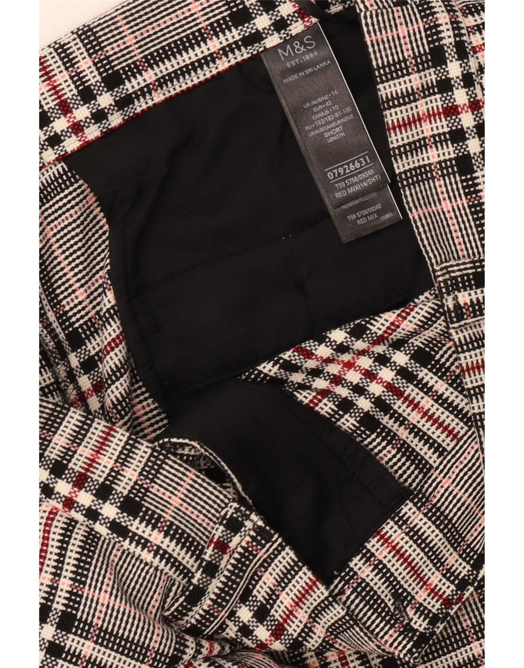 Marks & Spencer Damen Anzughose UK 14 Large W34 L26 Mehrfarbig