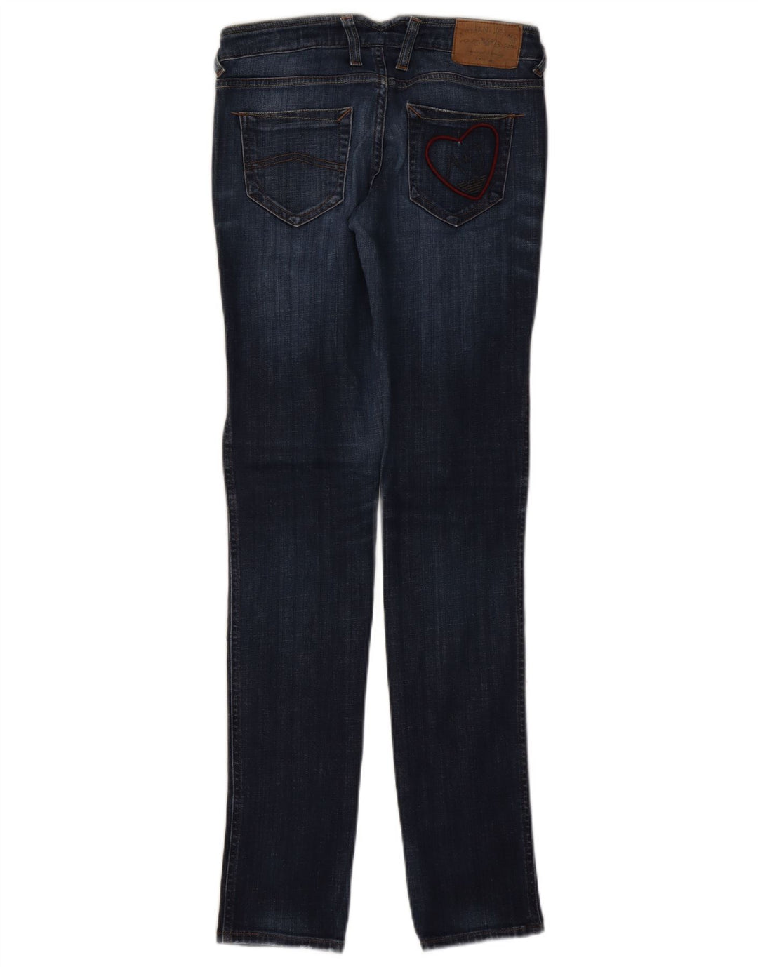 Armani Damen Graphic Slim Jeans W26 L32 Marineblaue Baumwolle