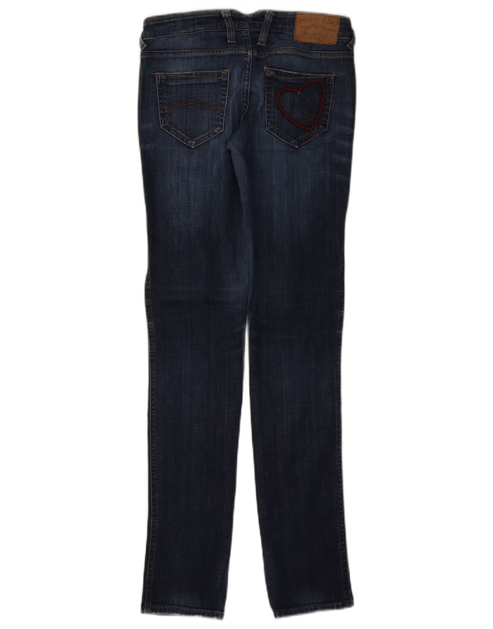 Armani Damen Graphic Slim Jeans W26 L32 Marineblaue Baumwolle