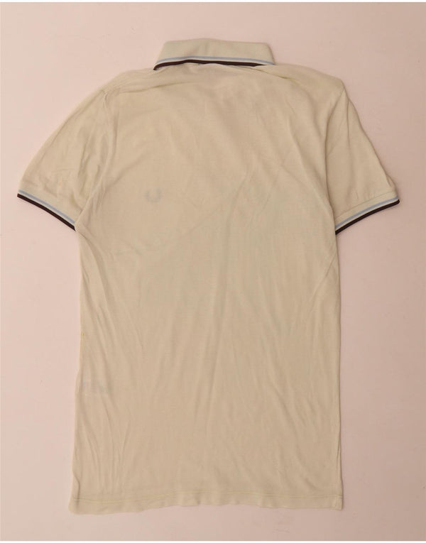 Fred Perry Mens Polo Shirt Small Green Striped Cotton