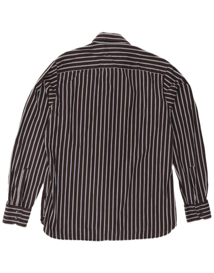 TOMMY HILFIGER Herrenhemd mittelbraun gestreift aus Baumwolle