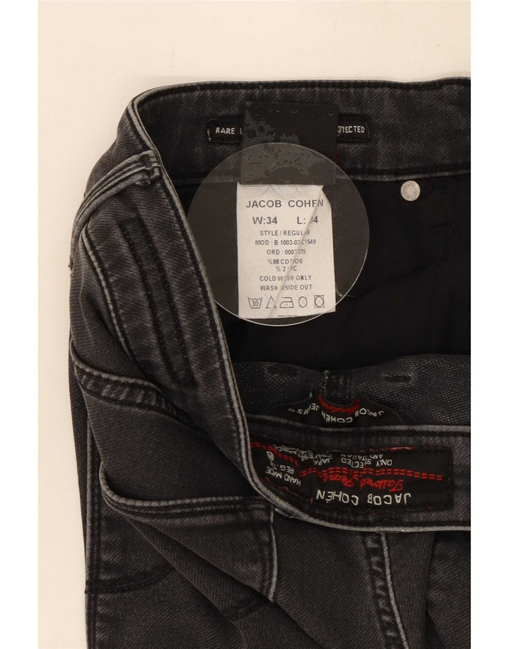 Jacob Cohen Herren Straight Jeans W34 L34 Graue Baumwolle