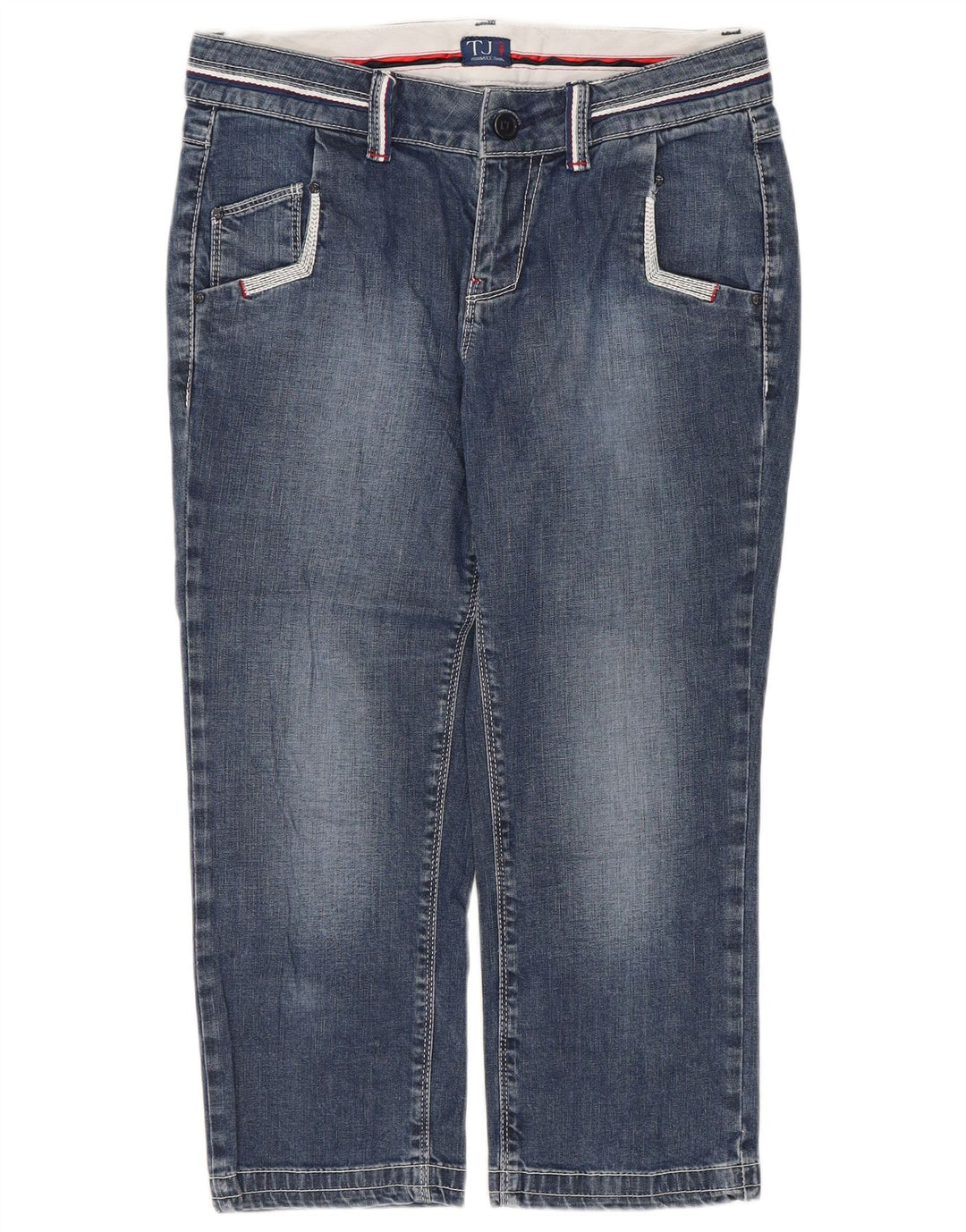 Trussardi Damen Capri-Jeans W26 L20 Blaue Baumwolle
