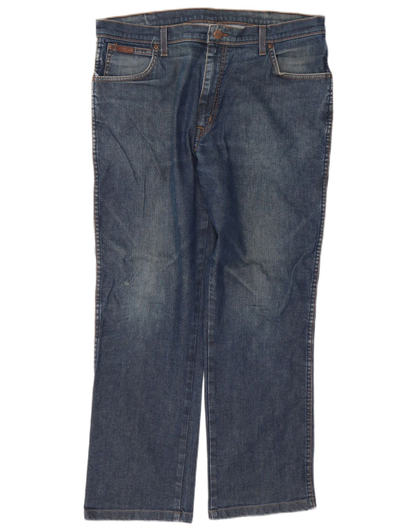 Wrangler Herren Texas Stretch Straight Jeans W38 L29 Blaue Baumwolle
