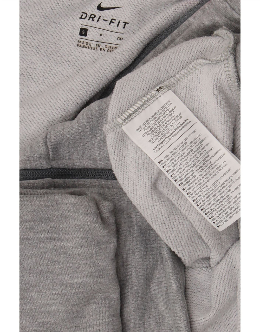 Nike Damen Dri Fit Übergroßer Kapuzenpullover mit Reißverschluss, UK 10, Größe S, Grau, Polyester