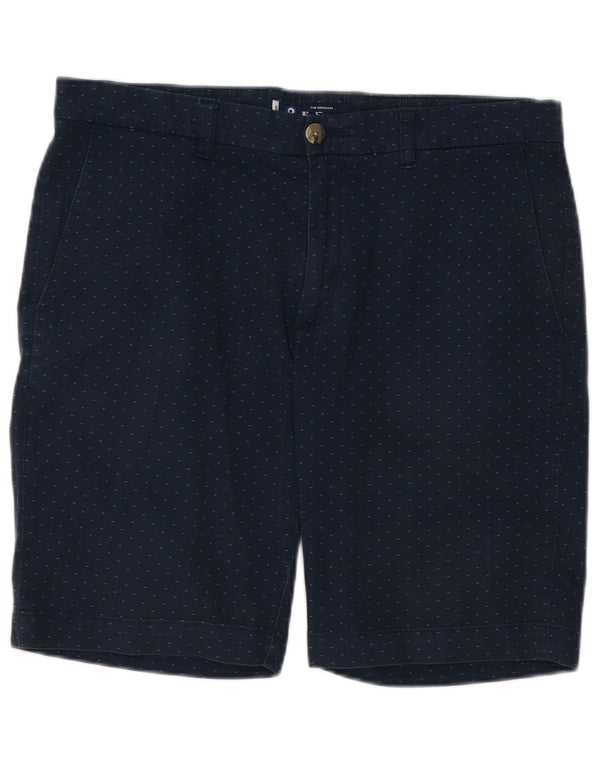 BEN SHERMAN Herren-Chinoshorts W34, große marineblau gepunktete Baumwolle