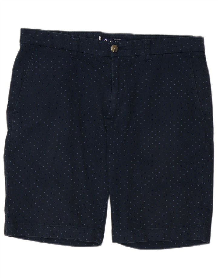 BEN SHERMAN Herren-Chinoshorts W34, große marineblau gepunktete Baumwolle
