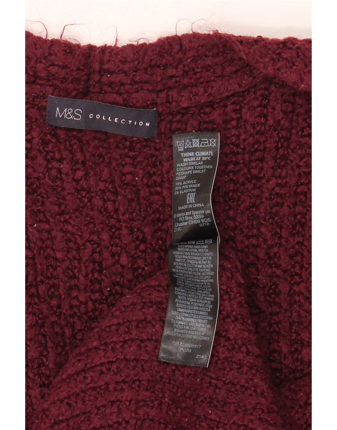 Marks & Spencer Damen Übergroßer offener Cardigan-Pullover UK 16 Large Kastanienbraun