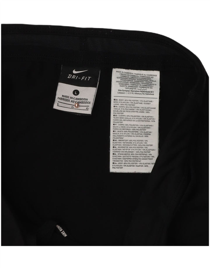 Nike Damen Dri Fit Capri Leggings UK 14 Large Schwarz Polyester