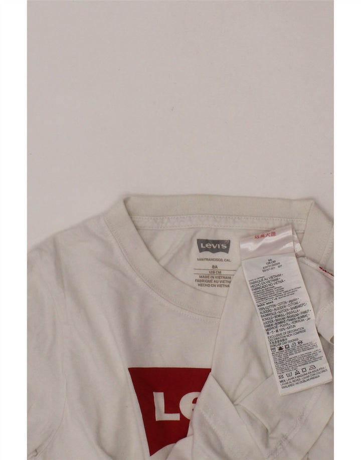 LEVI'S Jungen-T-Shirt mit Grafik, 7–8 Jahre, weiße Baumwolle