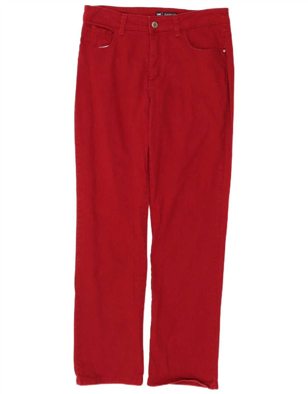 Lee Damen-Jeans mit klassischer Passform, gerade Passform, US 12, Größe L, W32, L30, rote Baumwolle