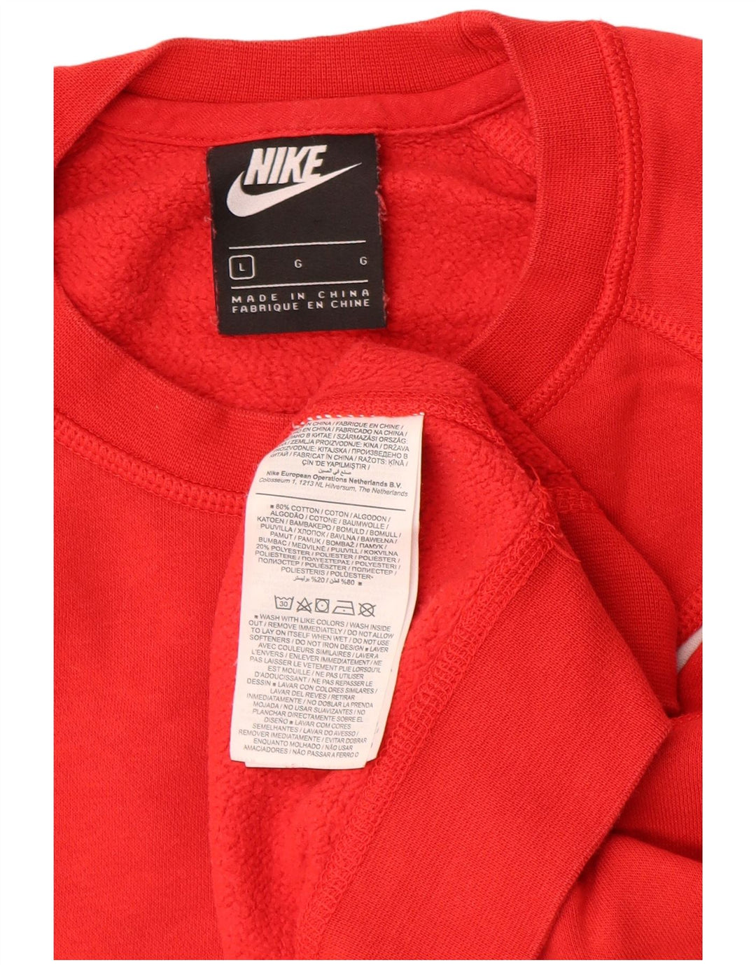NIKE Womens Oversized Crop Graphic Sweatshirt Pullover UK 16 Large Rot