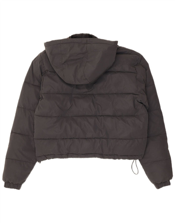 Ellesse Womens Hooded Wattierte Jacke UK 14 Mittelschwarzes Nylon