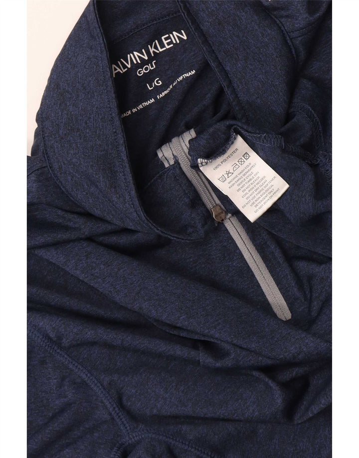 Calvin Klein Herren-Golf-Pullover-Trainingsanzug mit Reißverschluss, Größe L, Marineblau