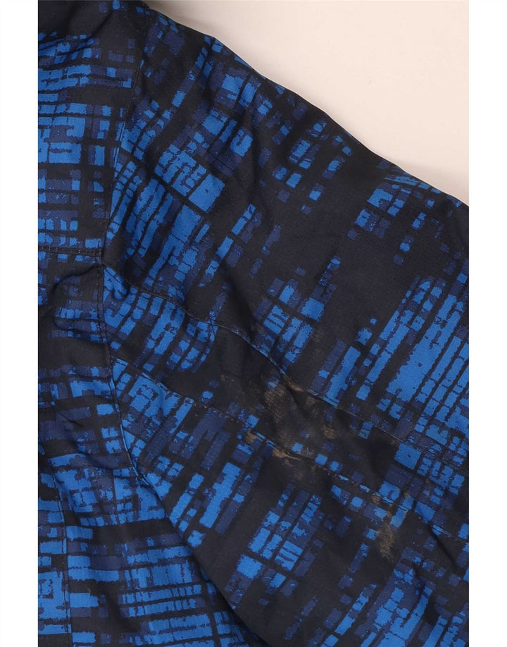 Mountain Warehouse Herren-Skijacke mit Kapuze und abstraktem Muster, Größe 36, Blau