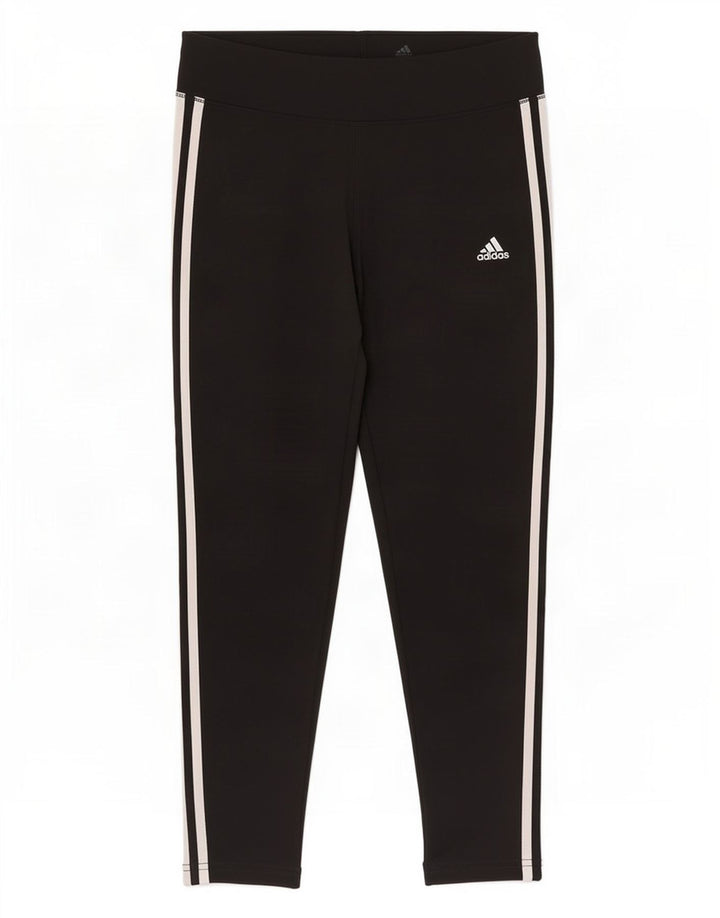 Adidas Damen Leggings UK 16/18 Large Schwarz Polyester