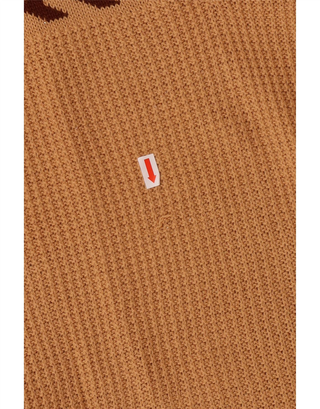 VINTAGE Damen V-Ausschnitt Pullover Pullover UK 10 Small Brown Geometrisch