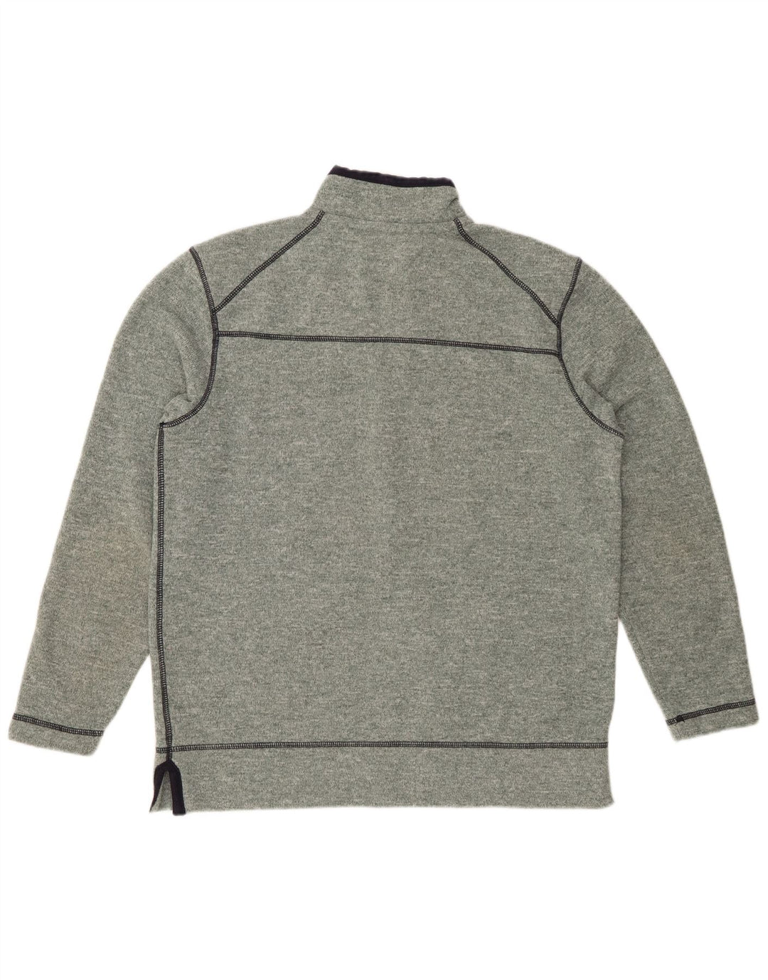 JOULES Herren-Sweatshirt mit Reißverschluss am Hals, großes, grün meliertes Polyester