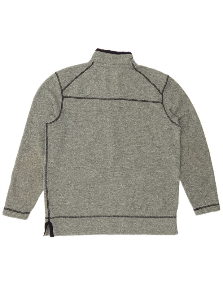 JOULES Herren-Sweatshirt mit Reißverschluss am Hals, großes, grün meliertes Polyester