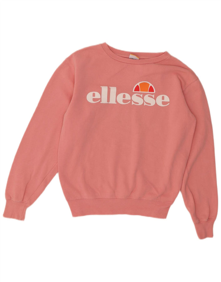 ELLESSE Übergroßer Grafik-Sweatshirtpullover für Damen, Gr. 8, Größe S, Rosa, Baumwolle