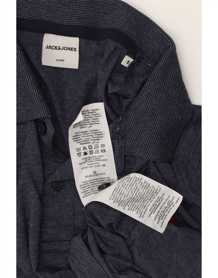 Jack & Jones Herren-Poloshirt mit Grafik, mittelgroß, marineblau gesprenkelte Baumwolle