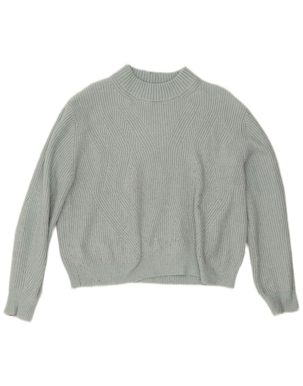 Marks & Spencer Damen Crop Rollkragenpullover Pullover UK 16 Large Türkis