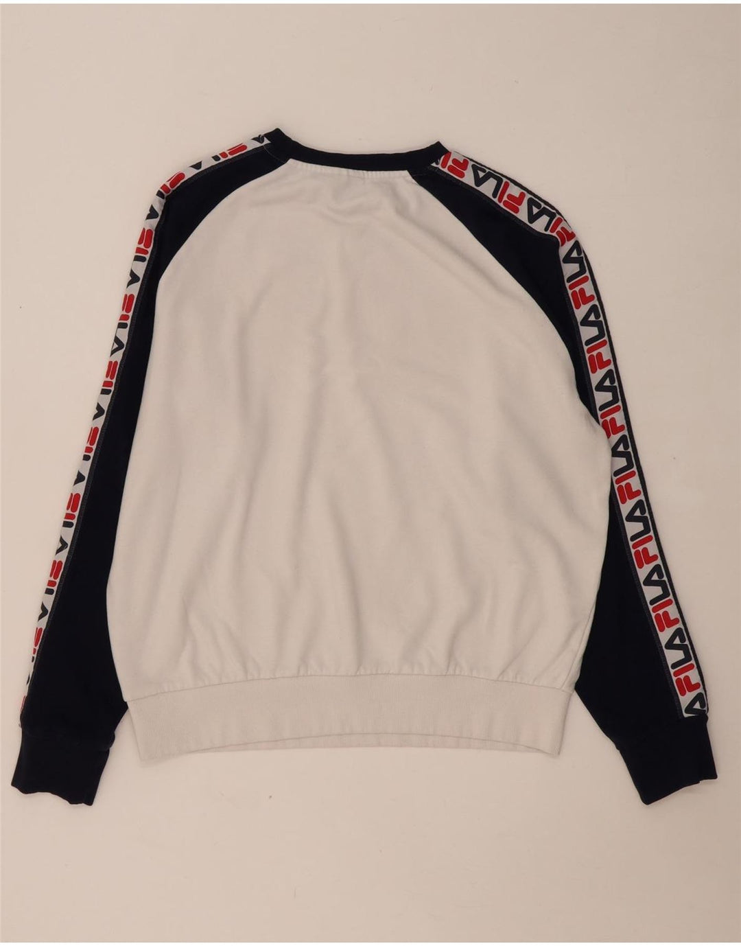 FILA Herren-Sweatshirt mit Grafik, groß, weiße Blockfarben-Baumwolle