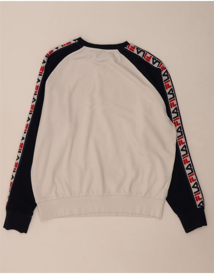 FILA Herren-Sweatshirt mit Grafik, groß, weiße Blockfarben-Baumwolle