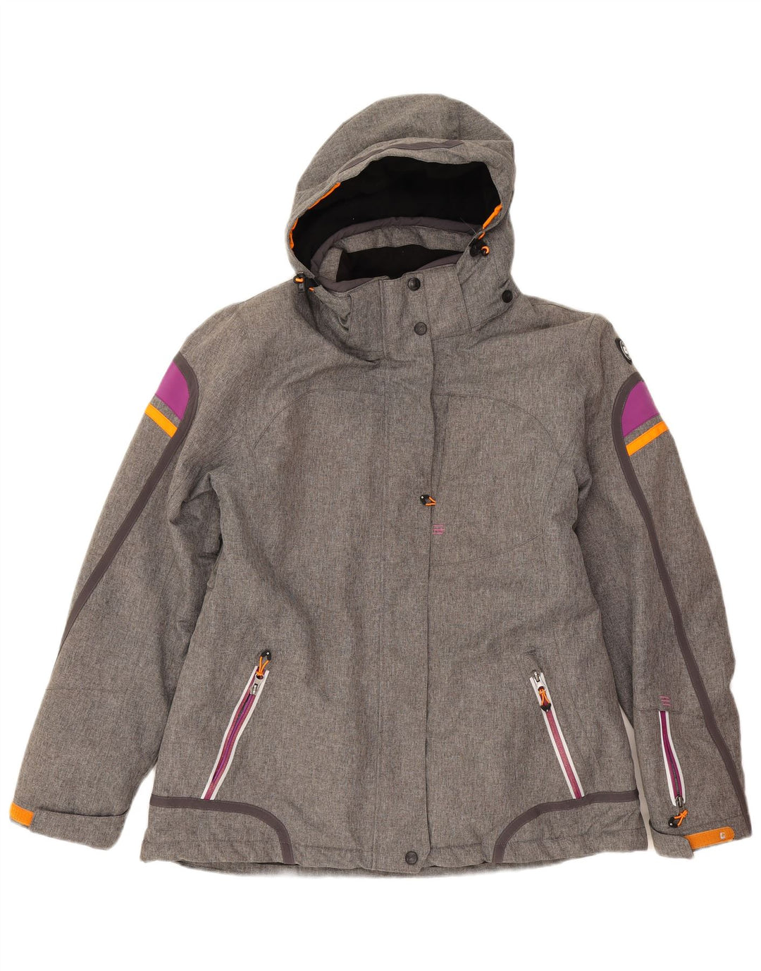 Killtec Damen-Windjacke mit Kapuze, IT 44, Mittelgrau, Farbblock