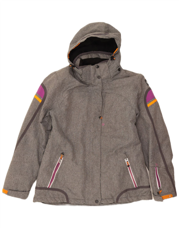 Killtec Damen-Windjacke mit Kapuze, IT 44, Mittelgrau, Farbblock