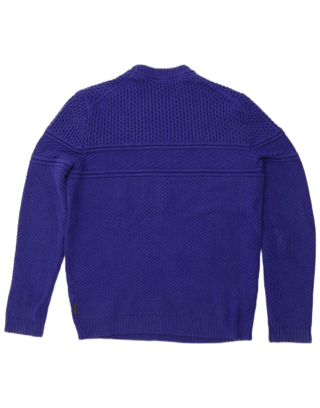 TED BAKER Herren-Pullover mit Rundhalsausschnitt, Größe 3, mittelblaue Baumwolle