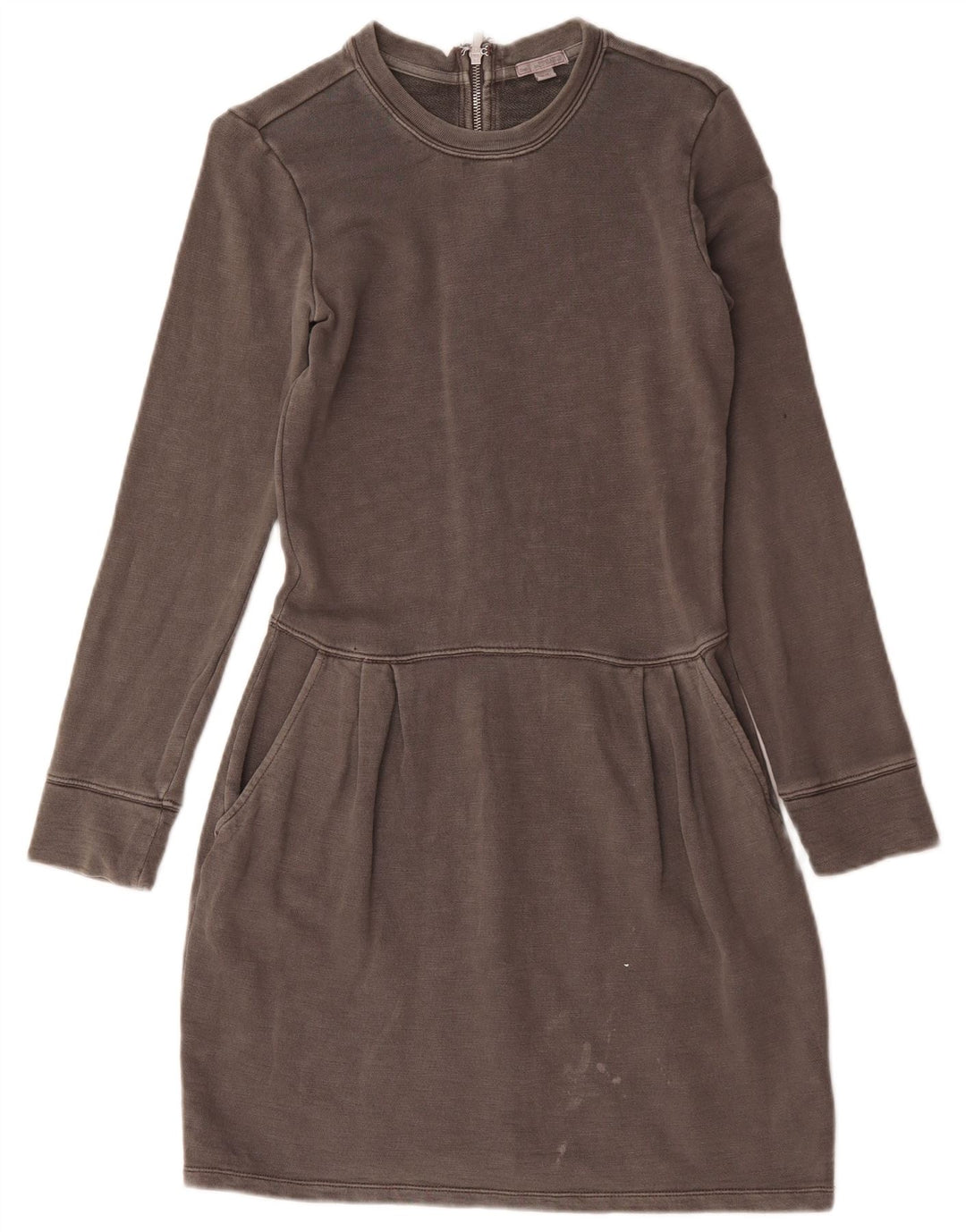 Gap Damen Langarm-Basic-Kleid UK 6 XS Graue Baumwolle