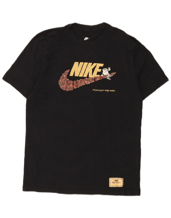 Nike Herren-T-Shirt mit Grafik, mittelgroß, schwarze Baumwolle