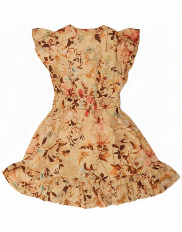 Guess Damen-A-Linien-Kleid UK 12 Medium Beige Floral Polyester