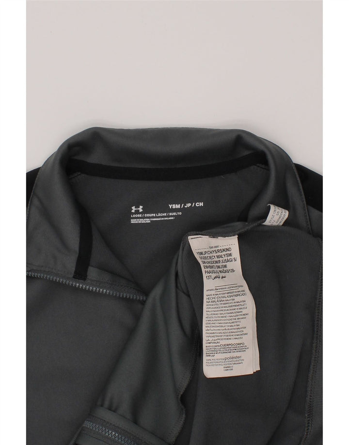 UNDER ARMOUR Jungen-Trainingsanzug-Top-Jacke, 7–8 Jahre, Größe S, Grau, Farbblock