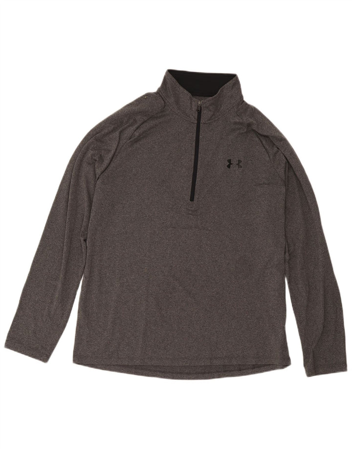 Under Armour Herren-Pullover-Trainingsoberteil mit Reißverschluss, Größe L, Grau