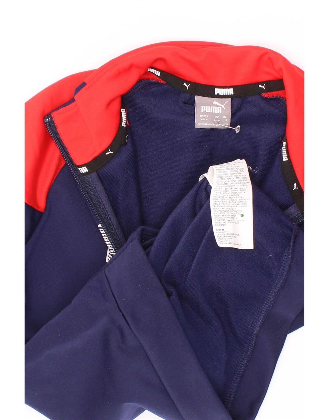 Puma Jungen Grafik-Trainingsanzug-Top-Jacke, 5–6 Jahre, Marineblau, Farbblock