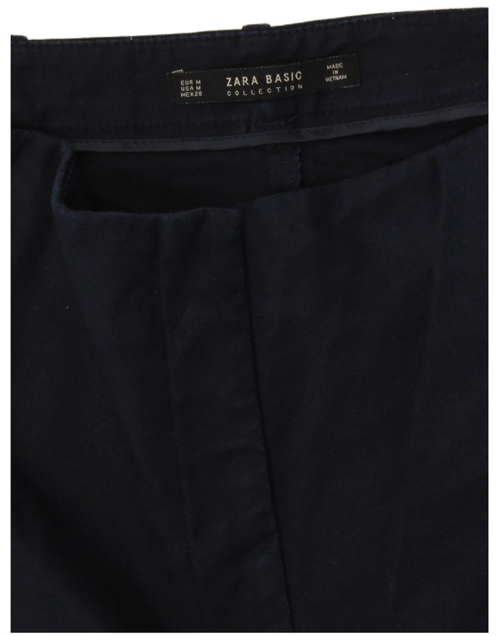 Zara Damen-Chinoshorts mit hoher Taille, mittelgroß, W28, Marineblau