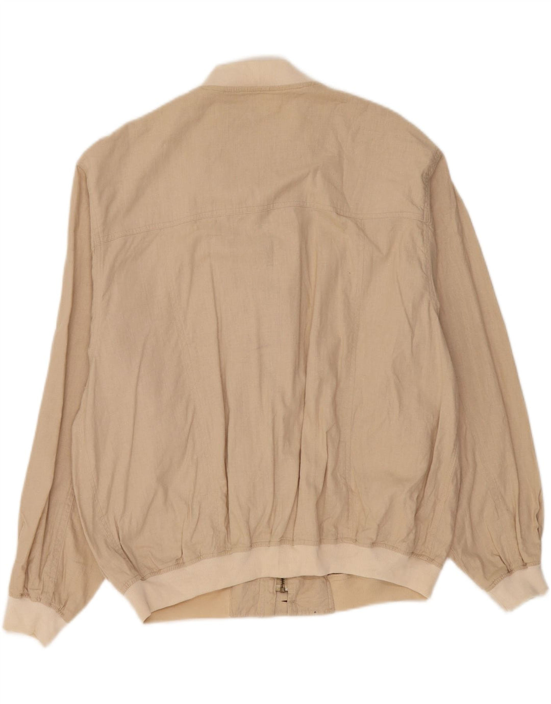 St John's Bay Herren Bomberjacke UK 40 Large Beige Leinen
